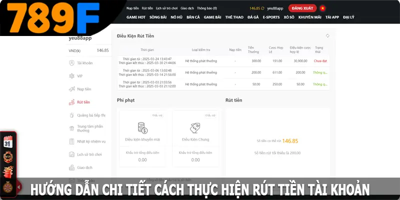 Hướng dẫn chi tiết cách thực hiện rút tiền 789F